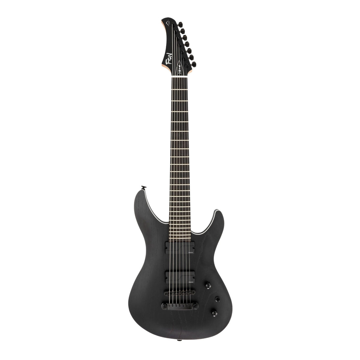 FGN J-Standard Mythic elektrische gitaar Open Pore Black 7-snarig Fishman Fluence