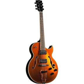 Eko Jazz GLD Semi-Hollow Elektrische Gitaar 175, 2 Humbuckers, 22 Frets, Goud