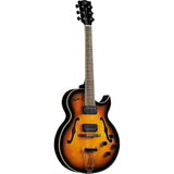 Eko Jazz SB Semi-Hollow Elektrische Gitaar 175, 2 Humbuckers, 22 Frets, Sunburst
