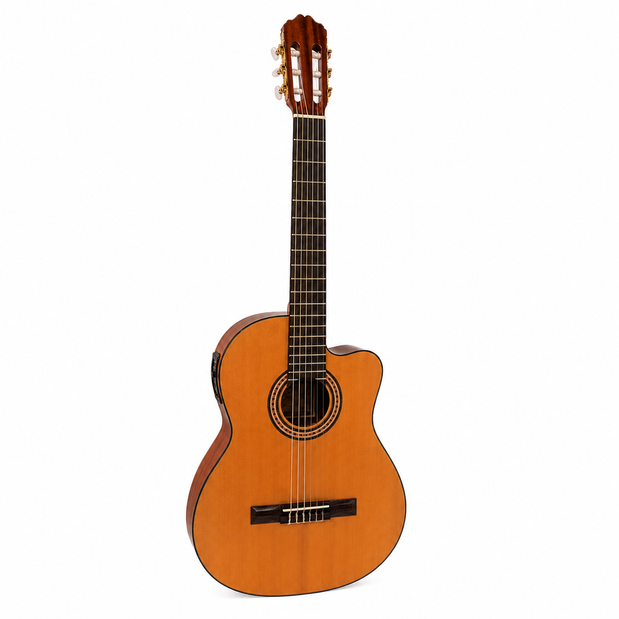 Gomez Classic Guitar 002CE Naturel Elektro-Akoestische Klassieke Gitaar met Solid Spruce Top en 4-band EQ