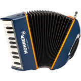 HOHNER A2901 XS Accordeon – 21 toetsen en 15 basssen, Blauw-Oranje, met gigbag en draagband voor kinderen