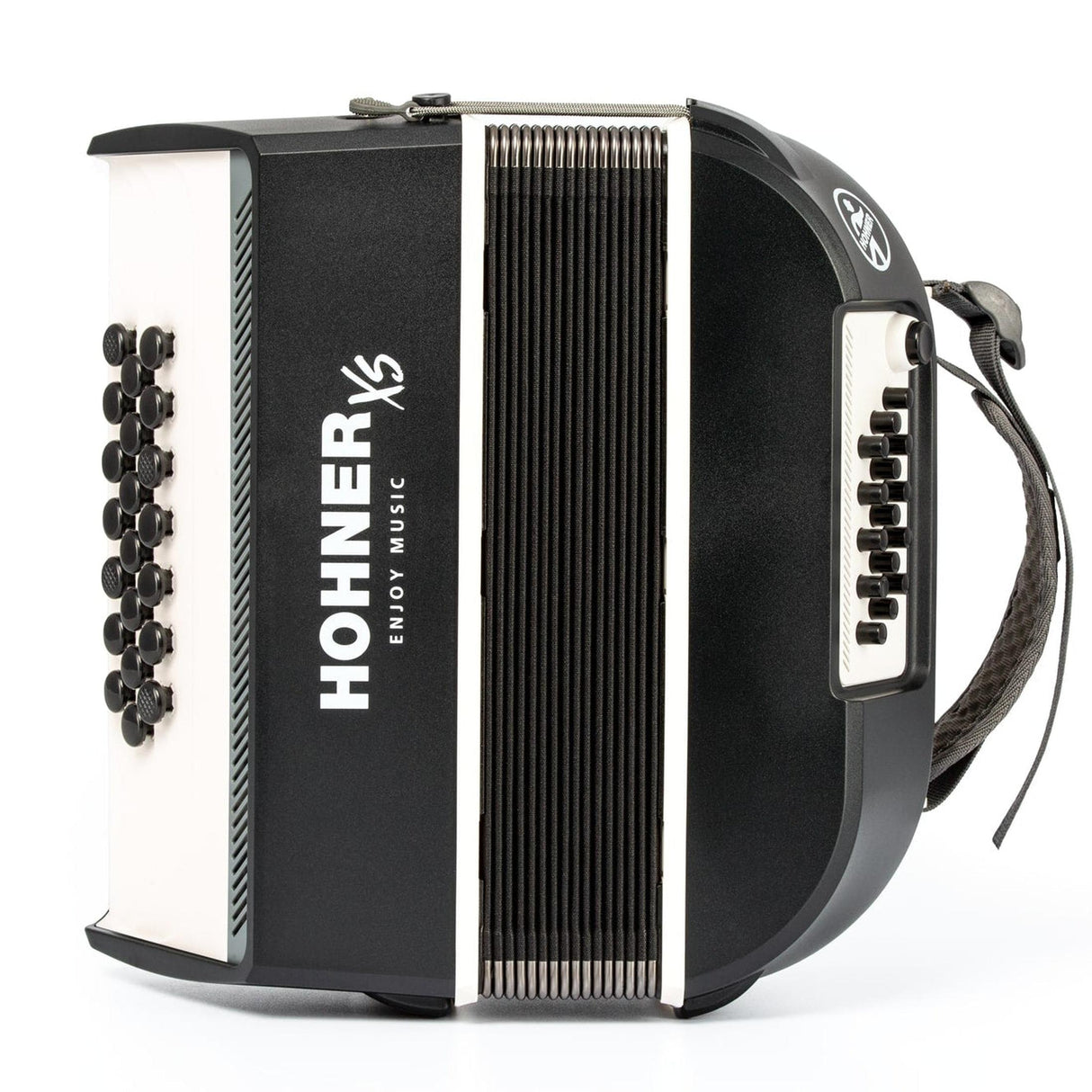 HOHNER A2931 XS Knopaccordeon- 21 knoppen en 15 bassen Grijs‑Wit met gigbag en volwassen draagriem