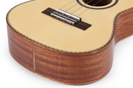 TOM 280 Concert Ukulele Massief Sparren met Mahonie Afwerking en Luxe Hoes