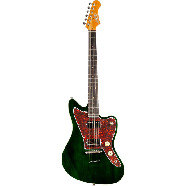 JET JJ-350 GR R Offset Elektrische Gitaar HH Rosewood Toets Hardtail Groen