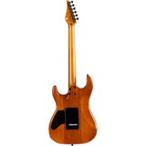 JET JS-1000 Vulcano S-style Elektrische Gitaar HH Flame Maple Top Roasted Maple Transparant Rood