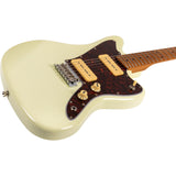 JET JJ-300 P90 OW Offset Elektrische Gitaar Dual P90 Tremolo Roasted Maple Wit