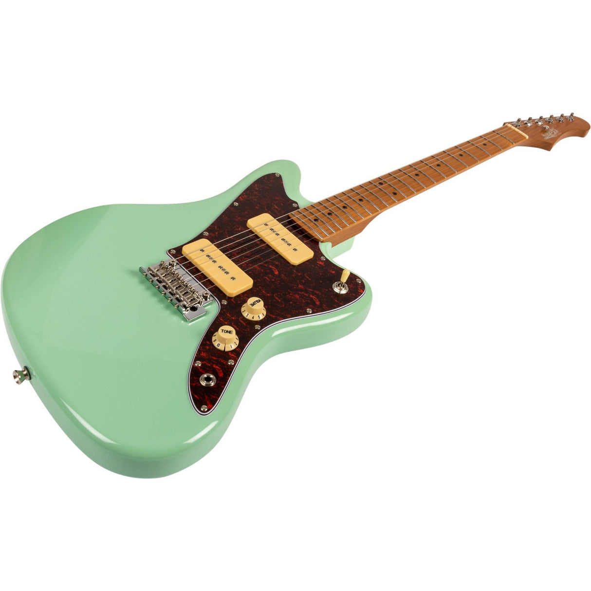 JET JJ-300 P90 SFG Offset Elektrische Gitaar Dual P90 Tremolo Roasted Maple Seafoam Green