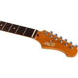 JET JS-400 BKR H S-style Elektrische Gitaar HH Tremolo Rosewood Toets Zwart