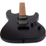 JET JS-500 MBK S-style Elektrische Gitaar HH Wilkinson Tremolo Roasted Maple Toets Mat Zwart