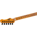 JET JS-500 MBK S-style Elektrische Gitaar HH Wilkinson Tremolo Roasted Maple Toets Mat Zwart