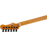 JET JS-600 TPP S-style Elektrische Gitaar HSS Mahonie Body Flame Maple Top Transparant Paars