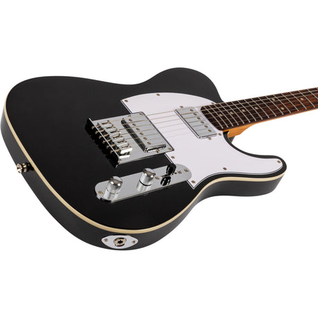 JET JT-350 BKM H T-style Elektrische Gitaar HH Alnico Locking Tuners Rosewood Toets Metallic Zwart