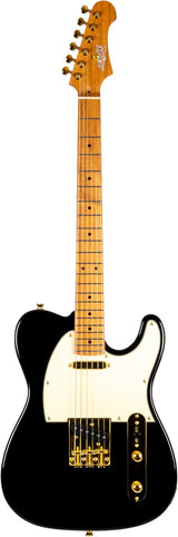 JET JT-300 BK G T-Style Elektrische Gitaar - Zwart met Gouden Hardware