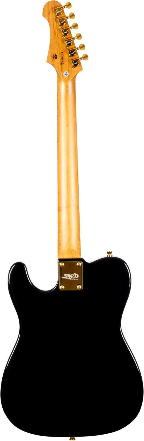 JET JT-300 BK G T-Style Elektrische Gitaar - Zwart met Gouden Hardware