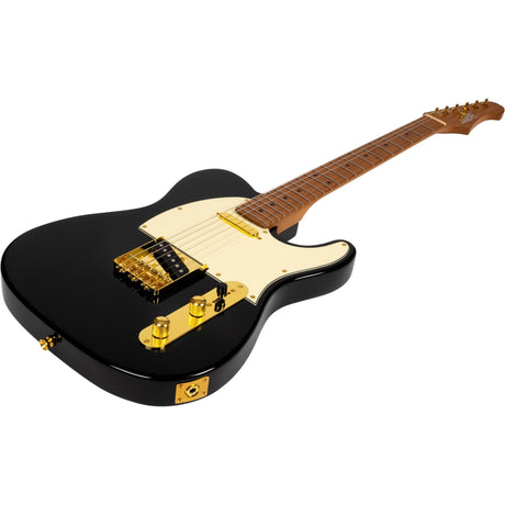 JET JT-300 BK G T-Style Elektrische Gitaar - Zwart met Gouden Hardware