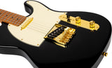 JET JT-300 BK G T-Style Elektrische Gitaar - Zwart met Gouden Hardware