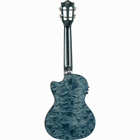 LANIKAI LKUQMBLCET Tenorukelele, Quilted Maple Serie, Blue Stain, Voorversterker,