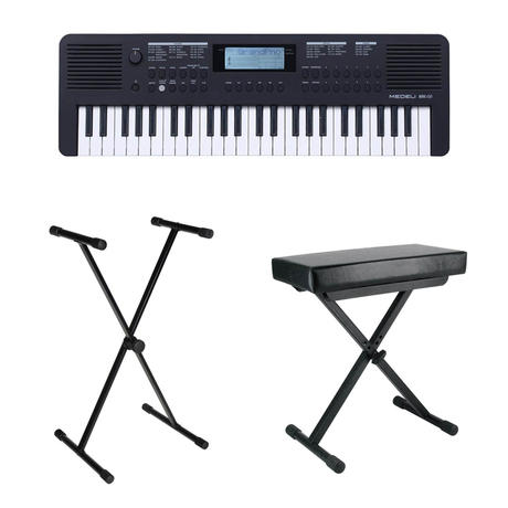 Medeli MK49/BK Nebula Series keyboard set, 49 aanslaggevoelige mini-toetsen, Auto Chord, 2 x 2,5 watt, inclusief standaard en kruk