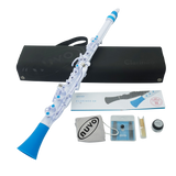 NUVO CL120WBL Clarinéo 2.0 – C-stemming, 275 g, wit/blauw, incl. etui en accessoires