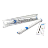 NUVO B300 BL sopraanblokfluit wit-blauw barok vingerzetting met etui en motivatieringen