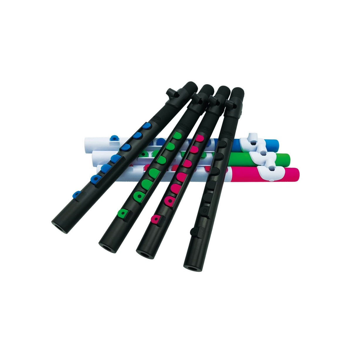 NUVO TooT 2.0 wit-groen kinder dwarsfluit blokfluit alternatief met kleppen en Firstnote