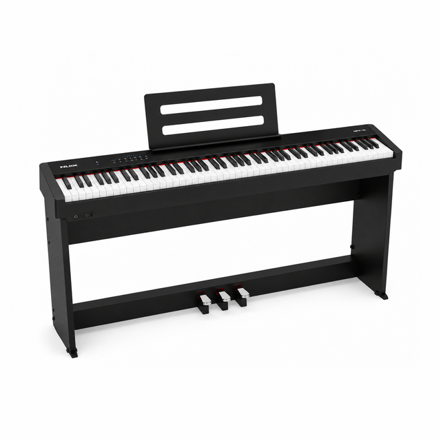 NUX NPK-10 digitale stage piano zwart met NPS1 standaard, 88 toetsen