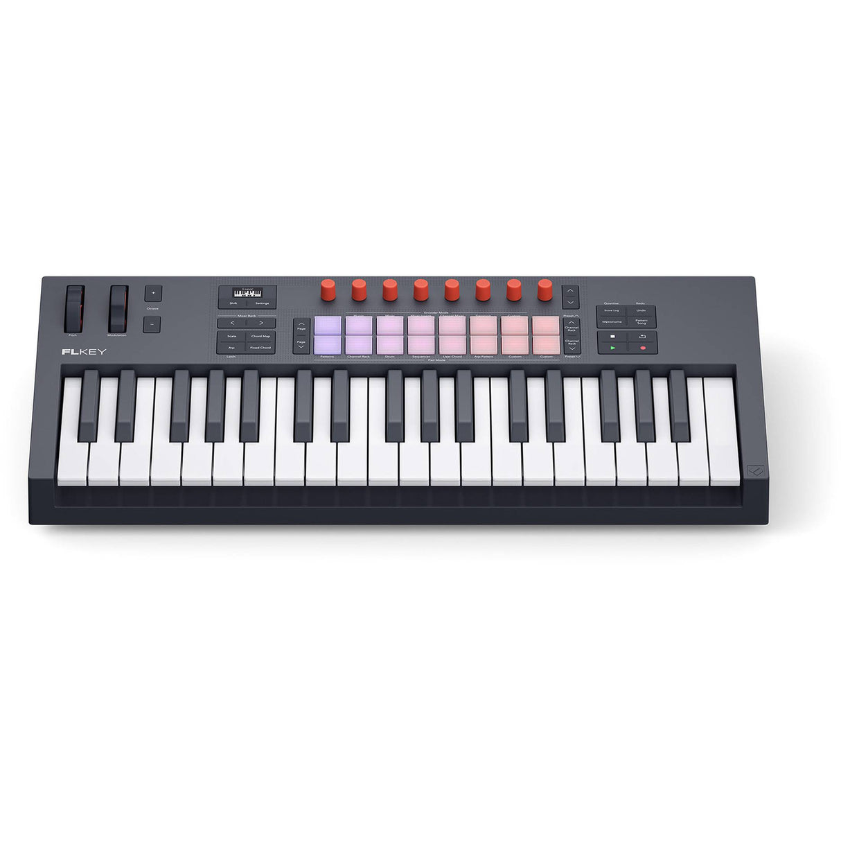 Novation FLkey2 37 master keyboard met 37 toetsen, 16 pads en OLED display