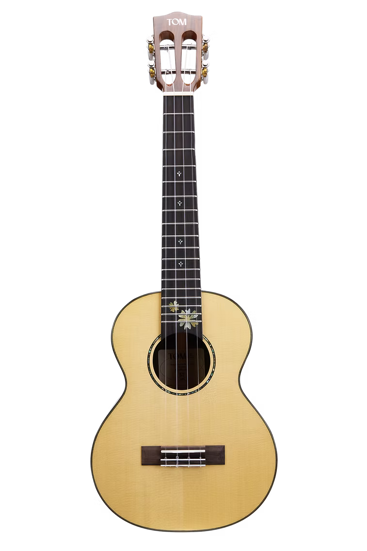Tom S7 Tenor Ukulele Massief Sparren en Rozenhout met Luxe Hoes