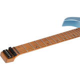 Spira S-400 MPB Headless S-Style Elektrische Gitaar HH Villain Humbuckers Roasted Poplar Satin Blue