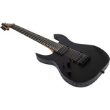 Spira S-407 MBK LH Linkshandige 7-String Elektrische Gitaar HH Villain Humbuckers Roasted Poplar Satin Black 26.5 inch