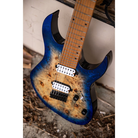 Spira S-457 TBL Multiscale 7-snarige Gitaar - Blue Green Burst
