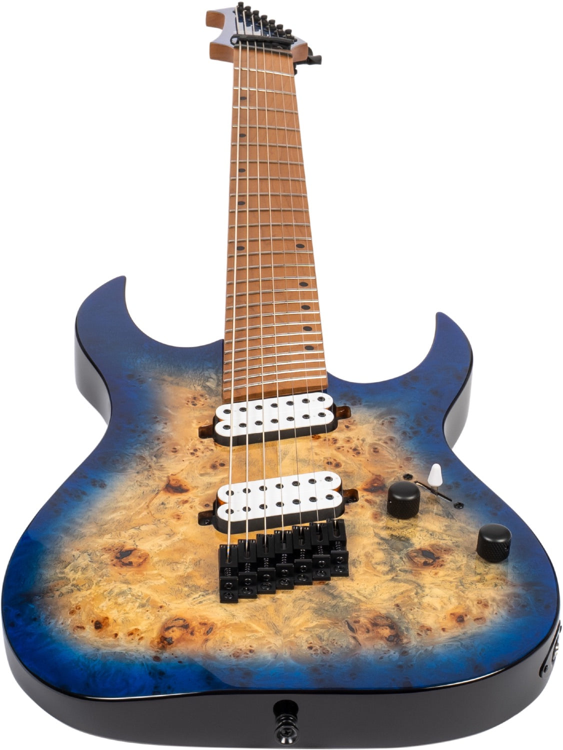 Spira S-457 TBL Multiscale 7-snarige Gitaar - Blue Green Burst