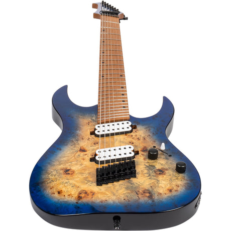 Spira S-457 TBL Multiscale 7-snarige Gitaar - Blue Green Burst