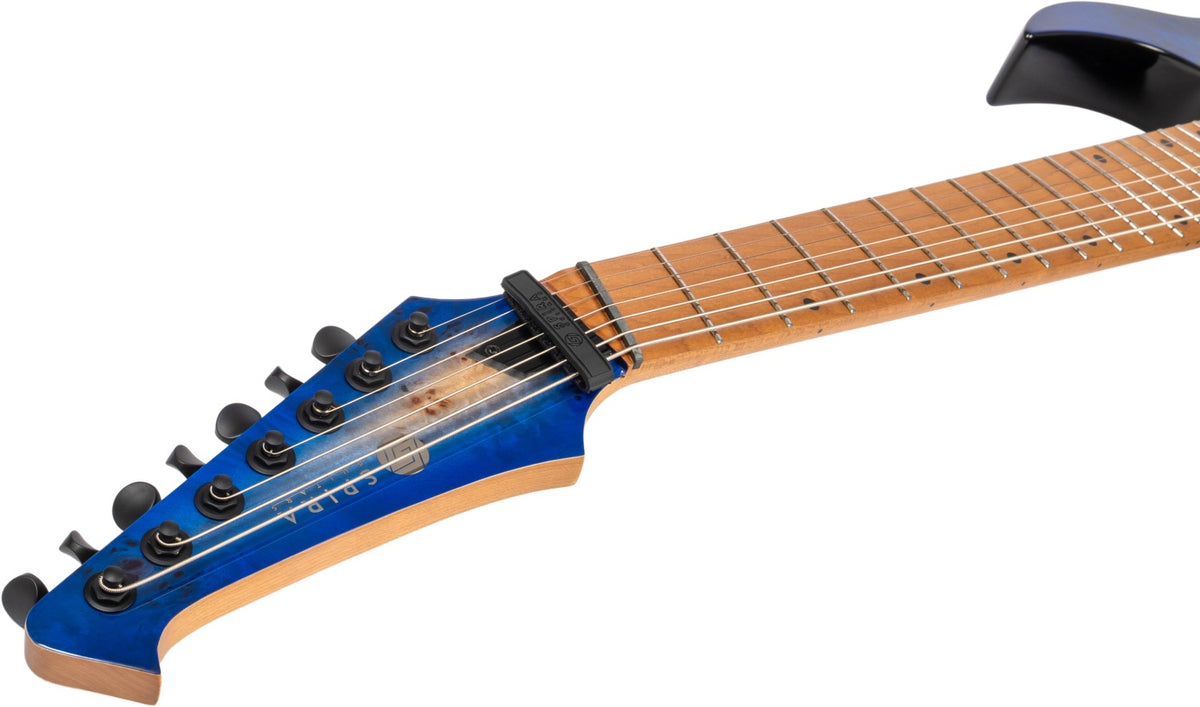 Spira S-457 TBL Multiscale 7-snarige Gitaar - Blue Green Burst