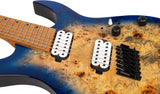 Spira S-457 TBL Multiscale 7-snarige Gitaar - Blue Green Burst
