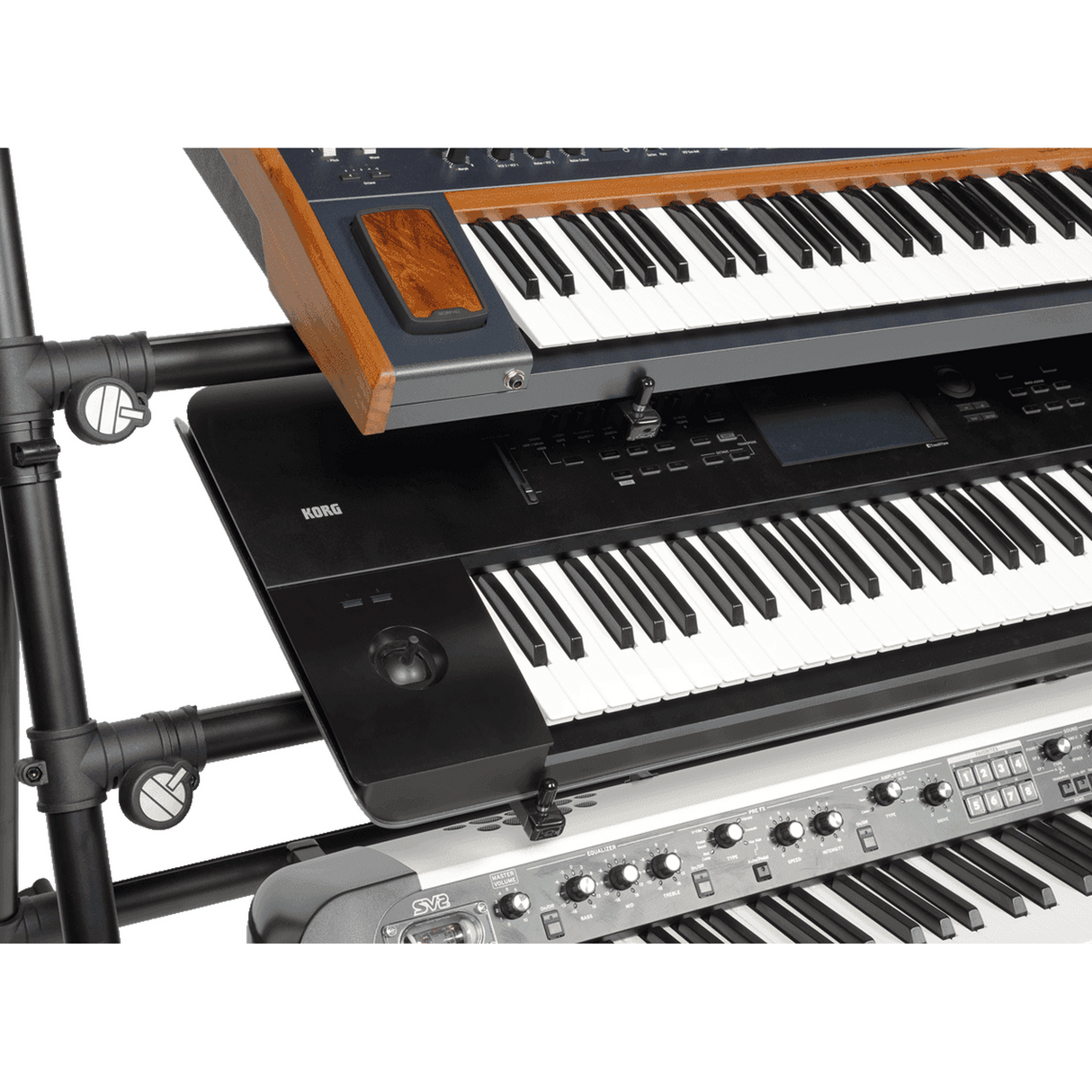 QUIKLOK MKS4 Keyboardstandaard – 4 keyboards, Staal/Aluminium, max. 131 cm Breed
