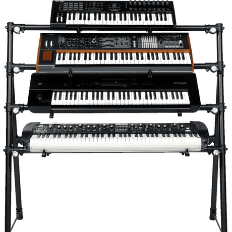 QUIKLOK MKS4 Keyboardstandaard – 4 keyboards, Staal/Aluminium, max. 131 cm Breed