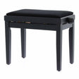 QUIKLOK PB010BKS Piano Bank – Verstelbaar 480-570 mm, Fluwelen Zitting, Mat Zwart