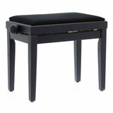 QUIKLOK PB010BKS Piano Bank – Verstelbaar 480-570 mm, Fluwelen Zitting, Mat Zwart