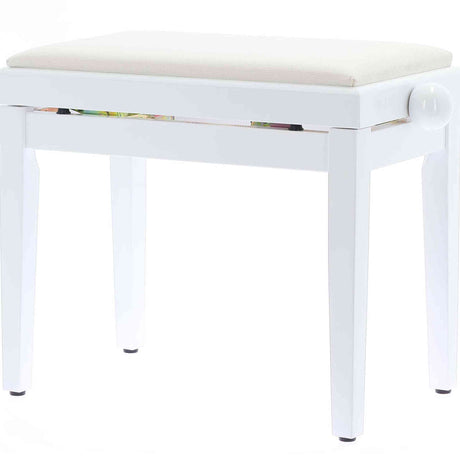 QUIKLOK PB010WH Piano Bank – Verstelbaar 480-570 mm, Fluwelen Zitting, Hoogglans Wit