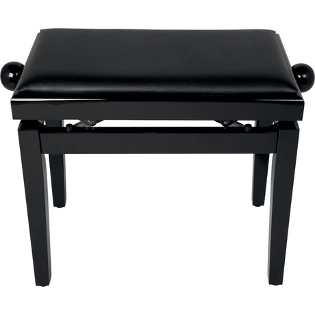 QUIKLOK PB100BKL Piano Bank – Verstelbaar 480-570 mm, Kunstleren Zitting, Hoogglans Zwart