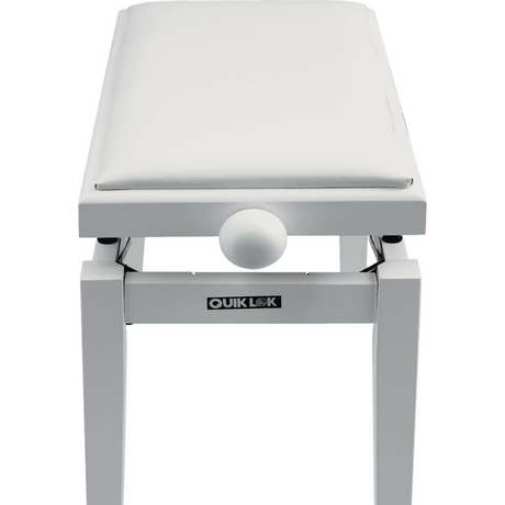 QUIKLOK PB100WHS Piano Bank – Verstelbaar 480-570 mm, Kunstleren Zitting, Mat Wit