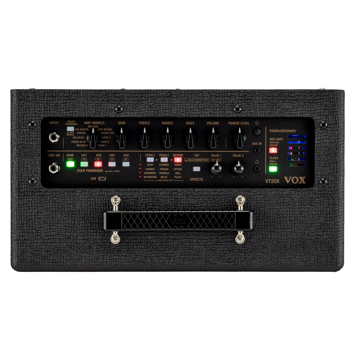 VOX VT20X Classic Blue gitaarcombo 20W met 12AX7 buis en 8 inch speaker