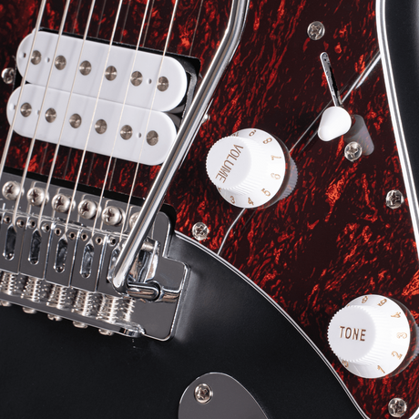 Cort G110 OPBK Elektrische Gitaar HSS Populier Open Pore Black met Tremolo