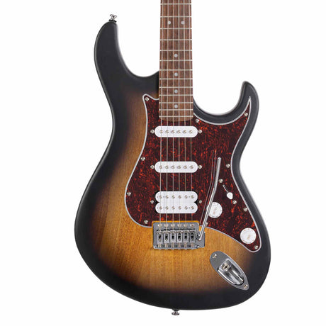 Cort G110 OPSB Elektrische Gitaar HSS Populier Open Pore Sunburst met Tremolo