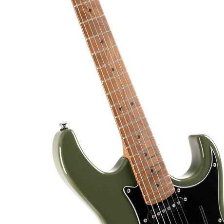 Cort G250SE ODG Elektrische Gitaar HSS Linden Roasted Maple Olive Dark Green met 2-Punts Tremolo