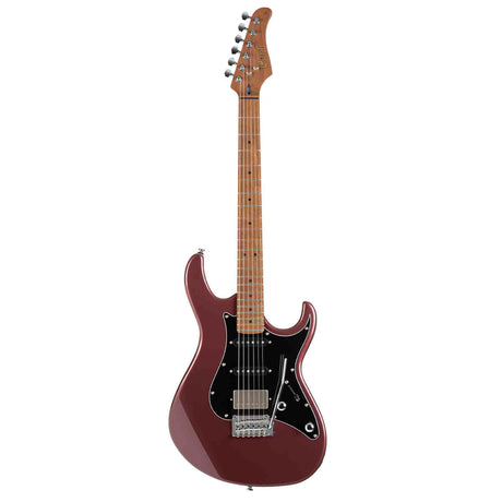 Cort G250SE VVB Elektrische Gitaar HSS Linden Roasted Maple Vivid Burgundy met 2-Punts Tremolo