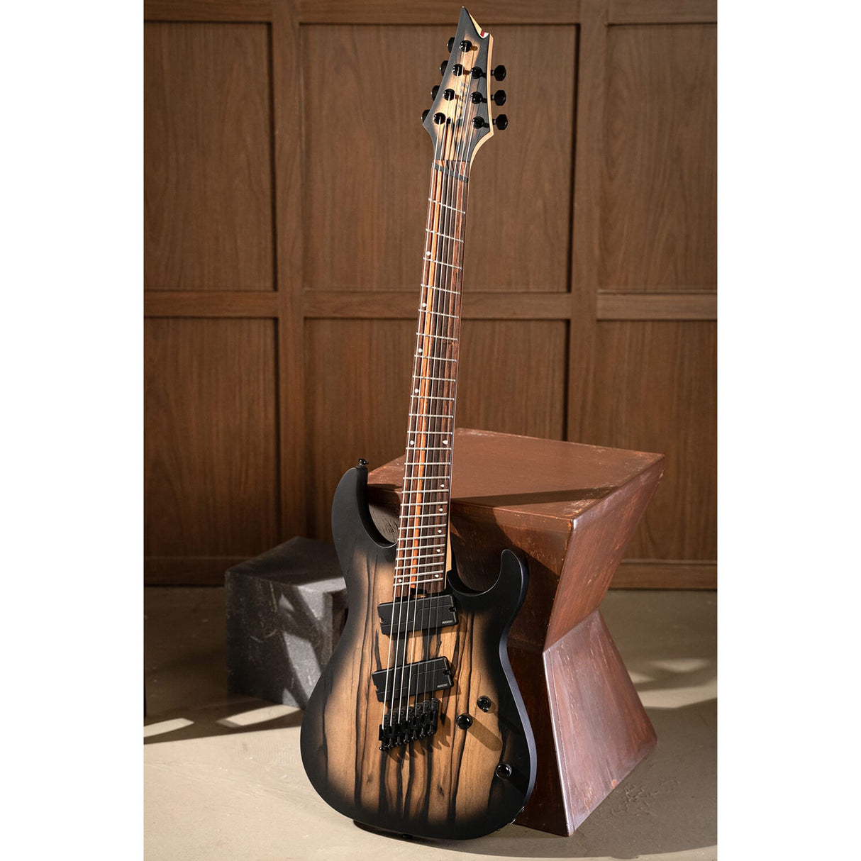 Cort KX507MS Pale Moon 7-snarige Multiscale Elektrische Gitaar Natural Black Burst
