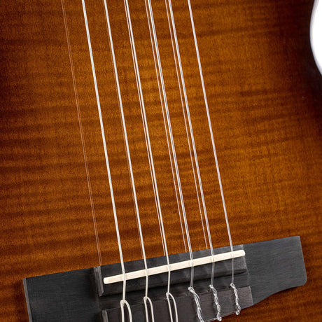 Cort Sunset Nylectric DLX TSB Nylon Elektrische Gitaar Solid Sitka Spruce met Flamed Maple Tobacco Sunburst