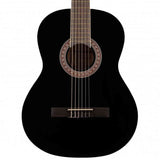 Gomez 036 Klassieke Gitaar 3/4 Black Hoogglans met Tas, Stemapparaat en Standaard